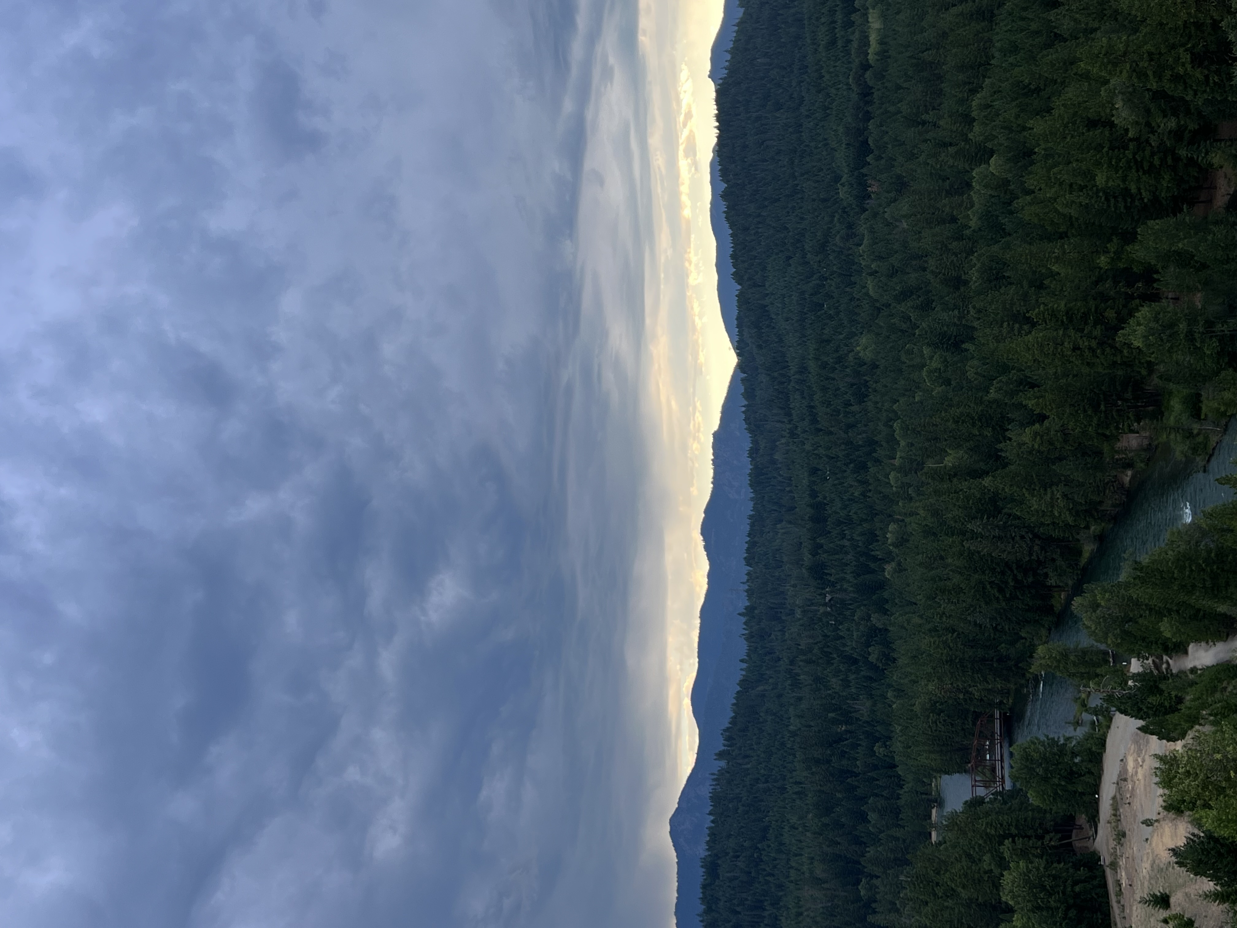 Mountain landscape at sunset during a trip